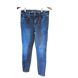 American Eagle Super Stretch Skinny Jeans Dark Wash Women Size 4 Short Denim